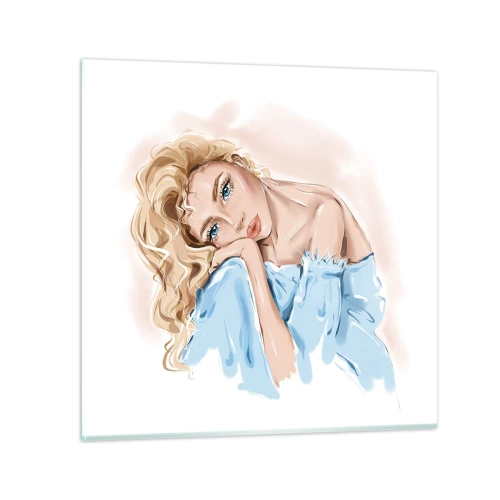 Glass picture - Dreamy in Blue - 30x30 cm