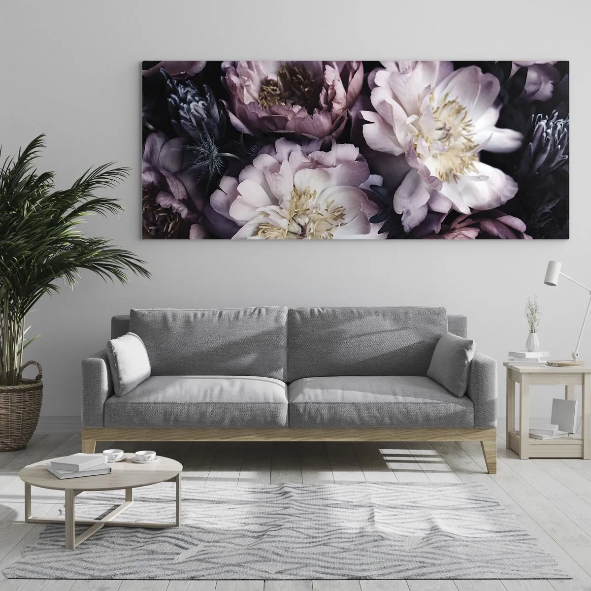 Glass picture - Old Style Bouquet - 120x50 cm