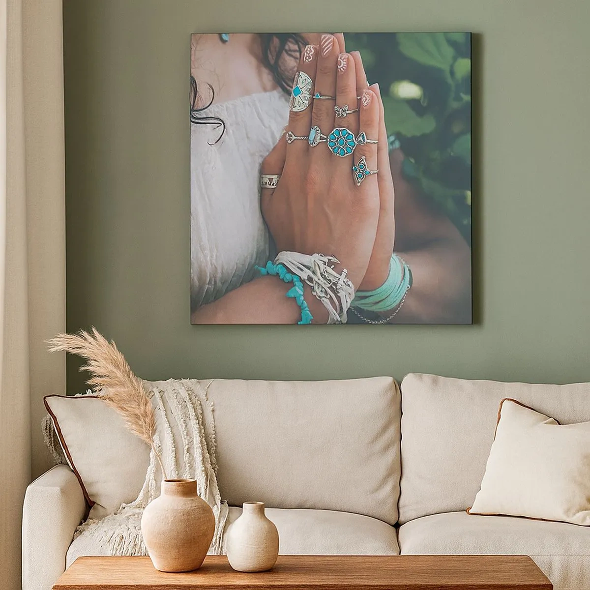 Canvas picture - Welcome to the Centre of Wellbeing - 30x30 cm