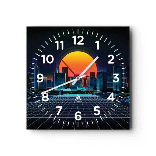 Wall clock - Clock on glass - You Wanna Go Back to Reality? - 30x30 cm