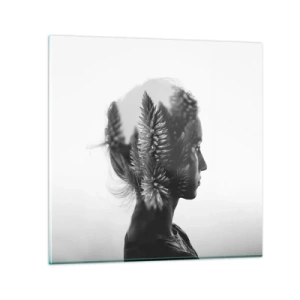 Glass picture - Lady from a Pinewood Forest - 50x50 cm