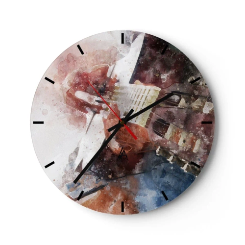 Wall clock - Clock on glass - And What do You Think? - 40x40 cm