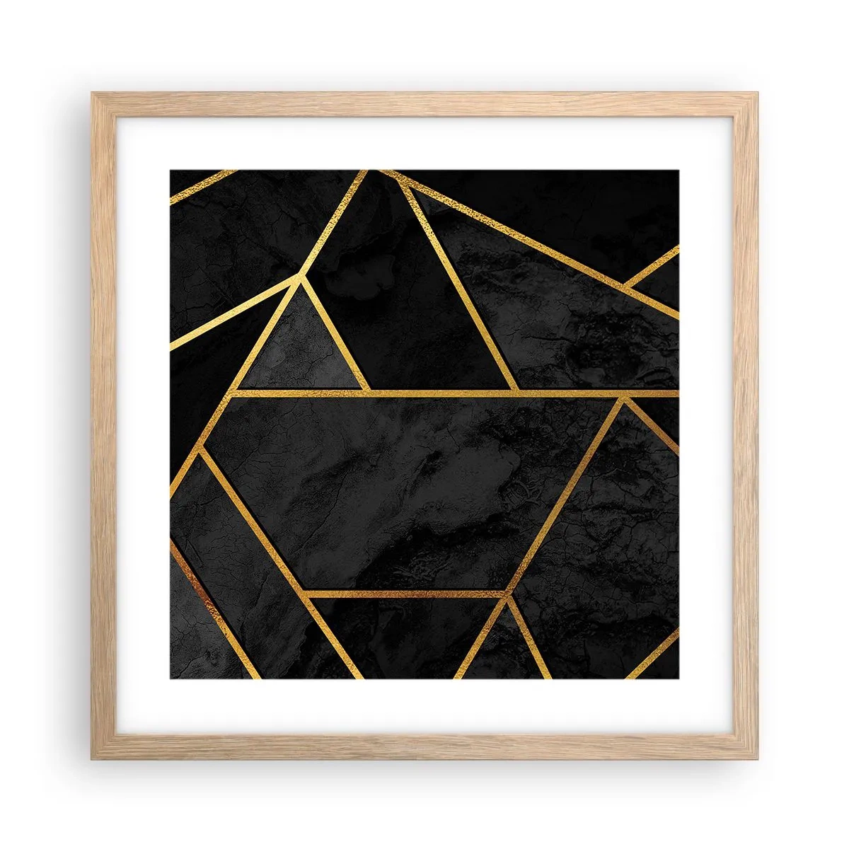 Poster in light oak frame - Darkness and Brighness - 40x40 cm