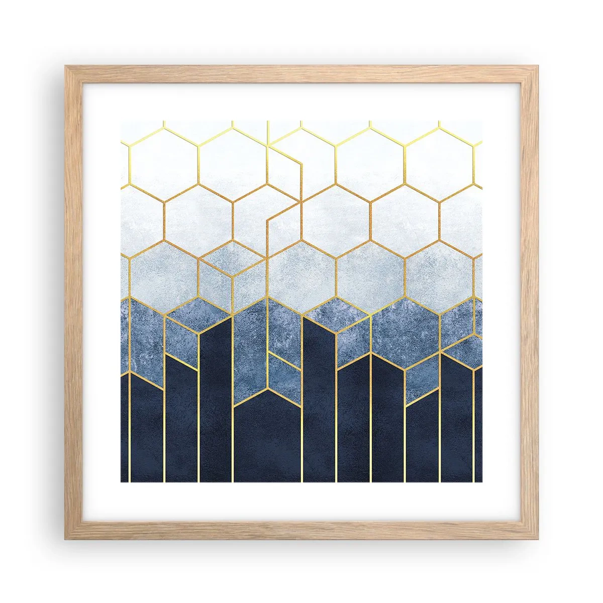 Poster in light oak frame - Composition in Syncopated Rhythm - 40x40 cm