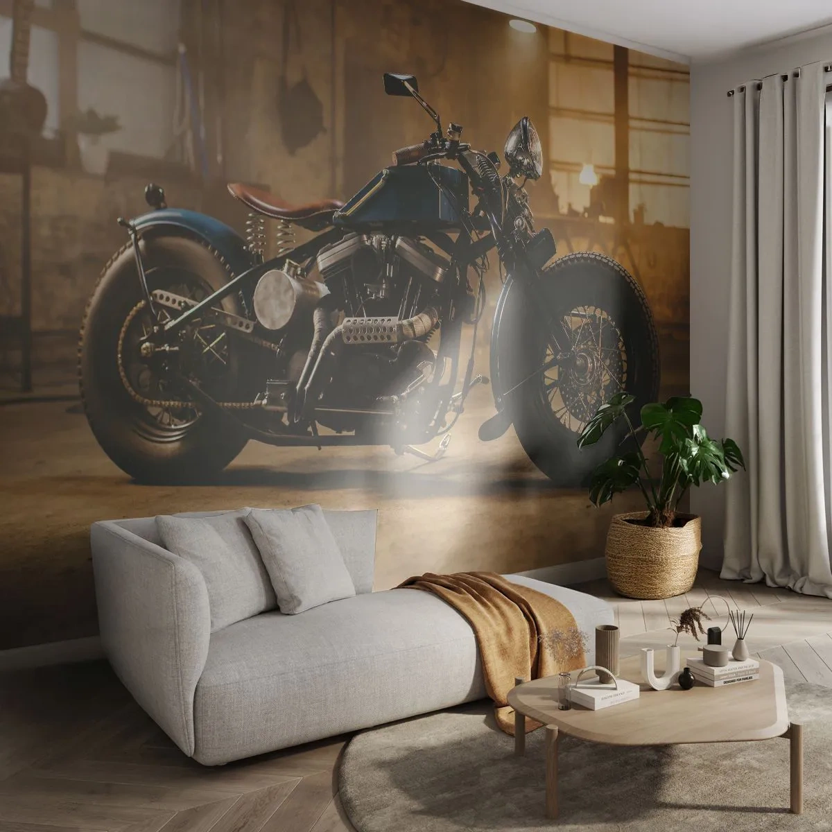 Photo Wallpaper Premium Sand - I Can Do Anything - Motorbike, Vintage, Automotive - 300x210 cm