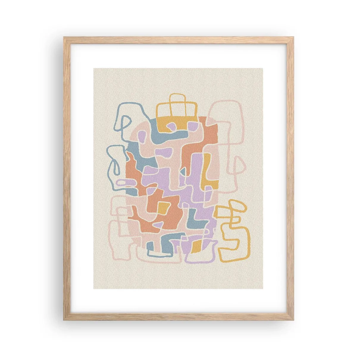 Poster in light oak frame - Maze - Joyful Adventure - 40x50 cm