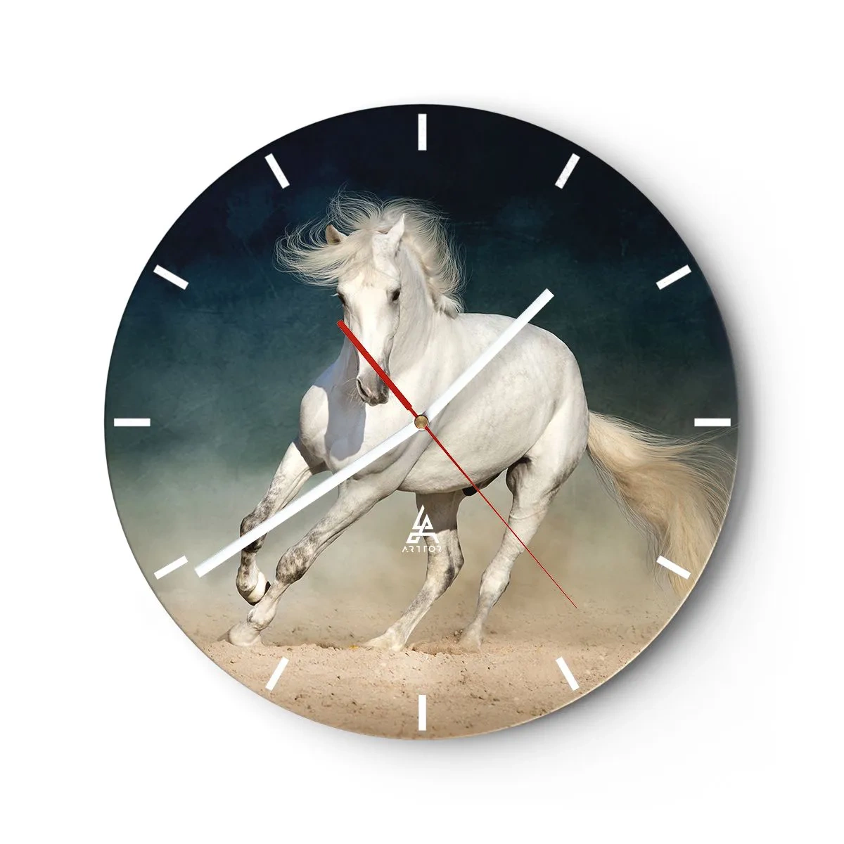 Wall clock - Clock on glass - Freedom in a Pure State - 40x40 cm