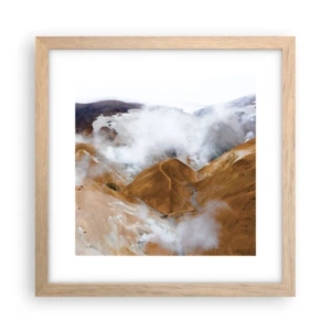 Poster in light oak frame - Severe Beauty of Iceland - 30x30 cm