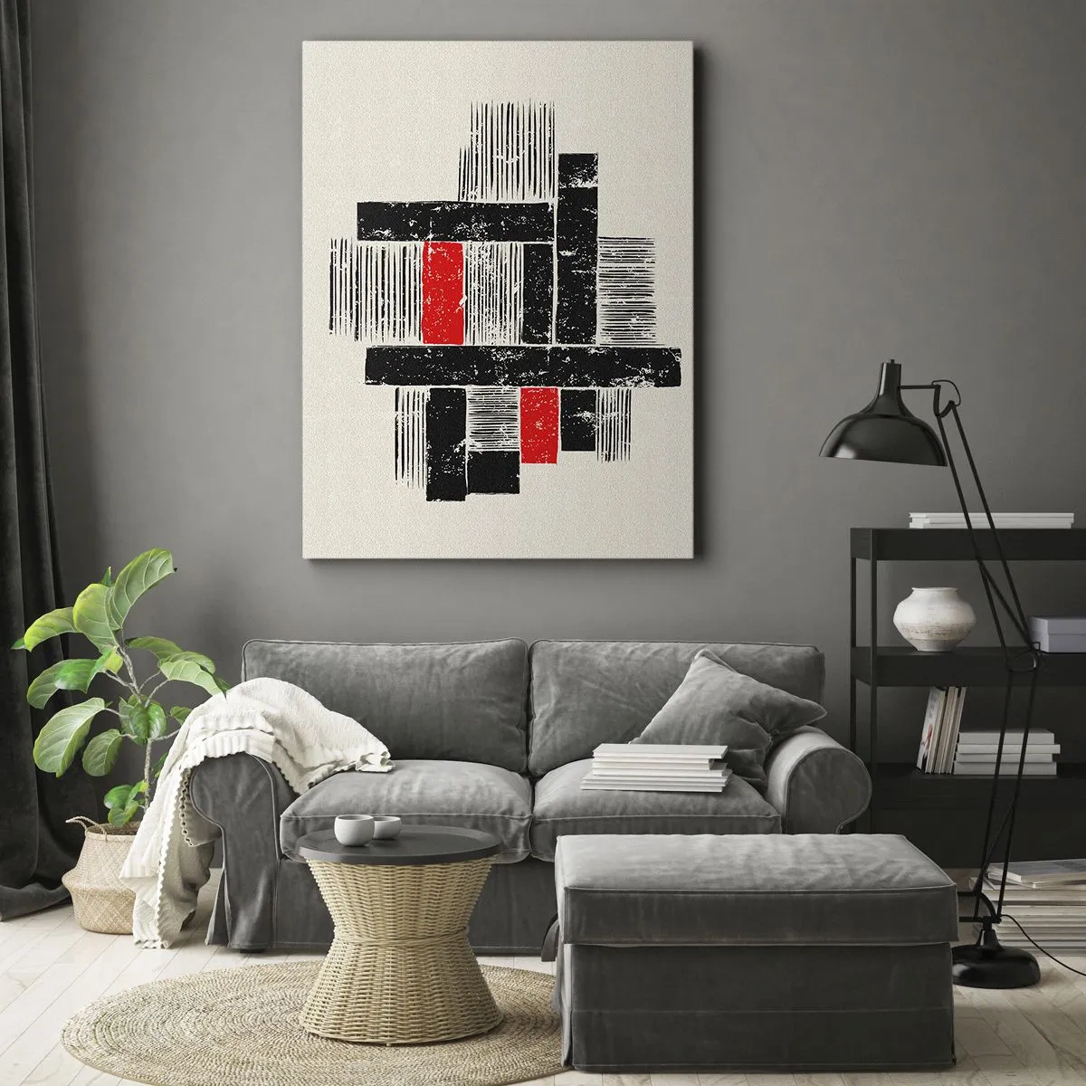 Canvas picture - Red and Black - 50x70 cm