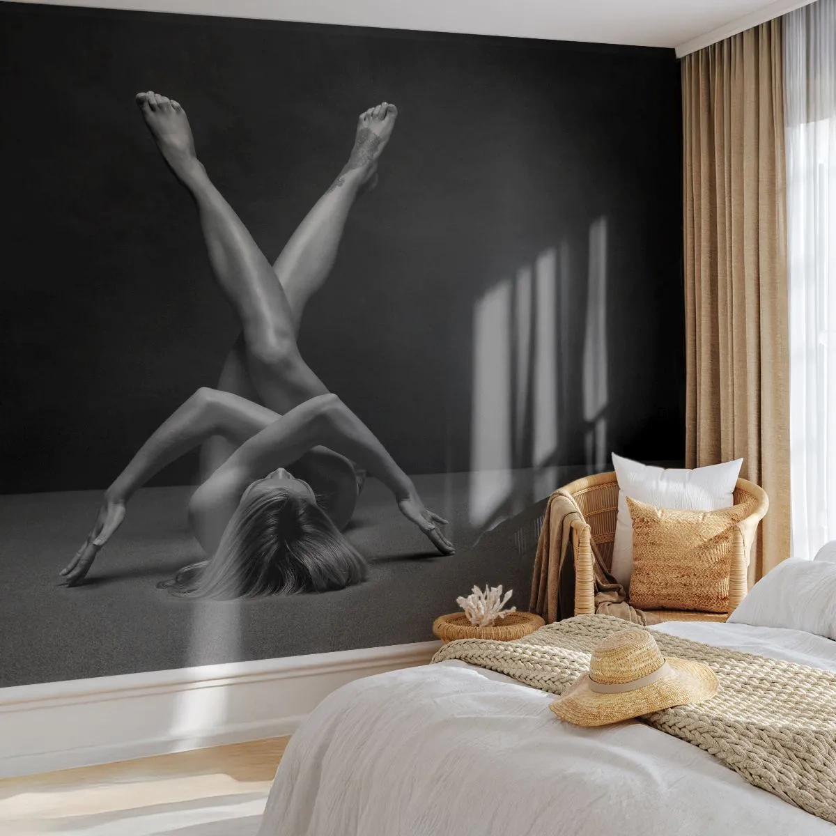 Self-Adhesive Photo Wallpaper Deluxe Sticker - Geometry of Nakedness - Woman, Piece, Body - 250x175 cm