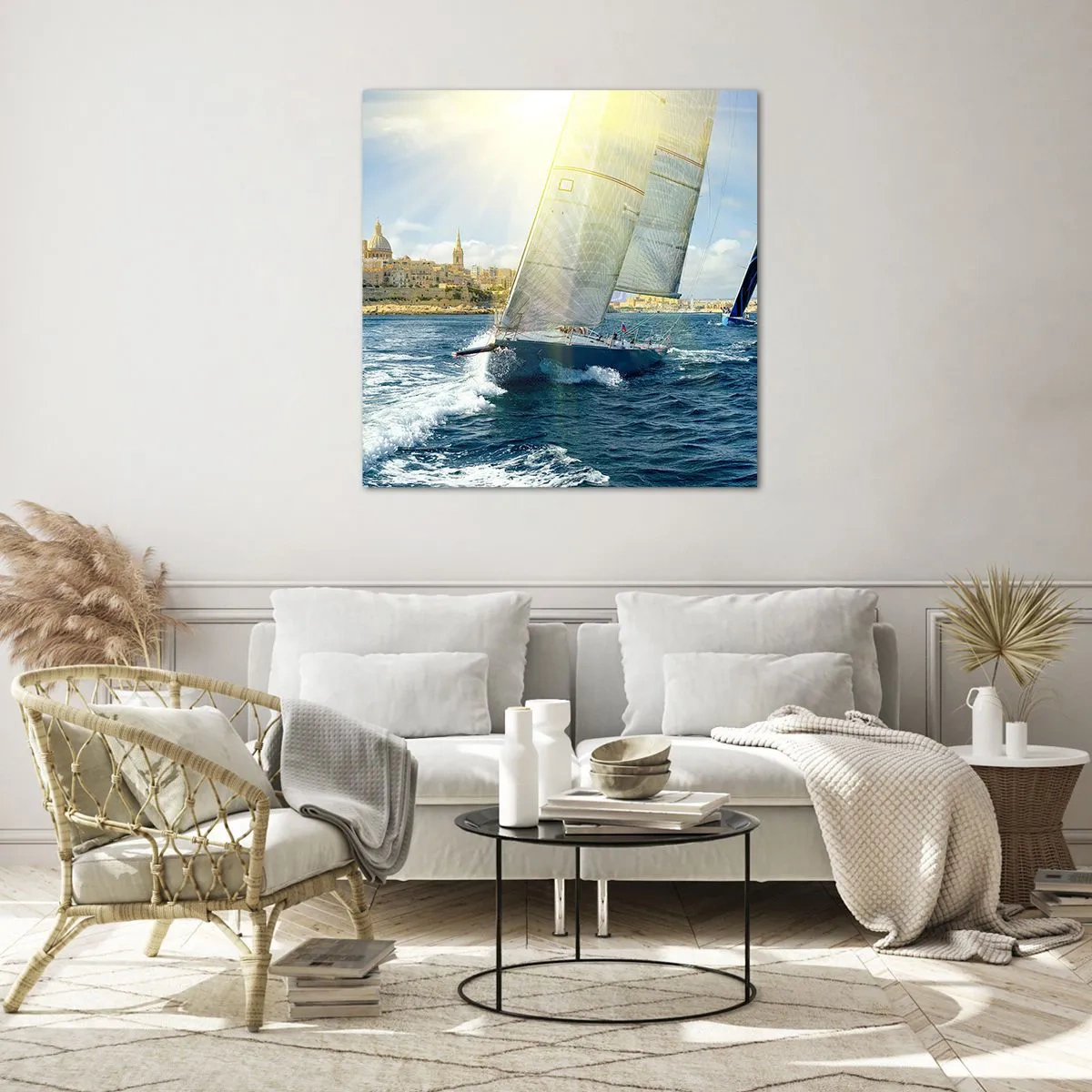 Glass picture - Time to Leave the City - 40x40 cm