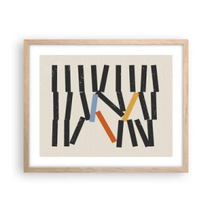 Poster in light oak frame - Domino - Composition - 50x40 cm