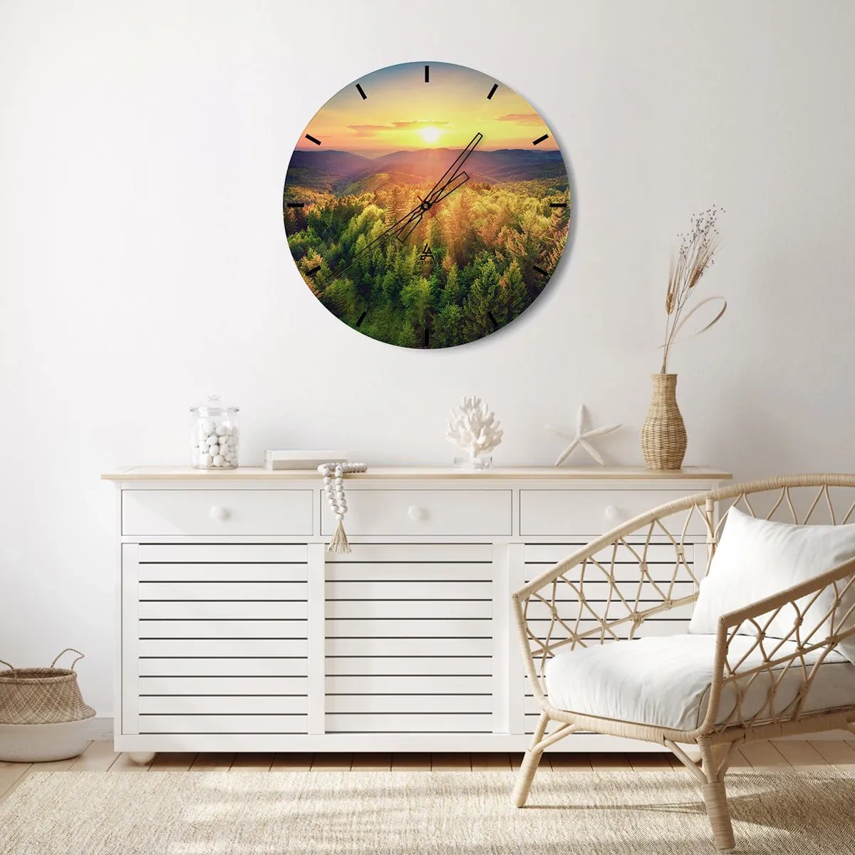 Wall clock - Clock on glass - Peaks and Summits - 30x30 cm