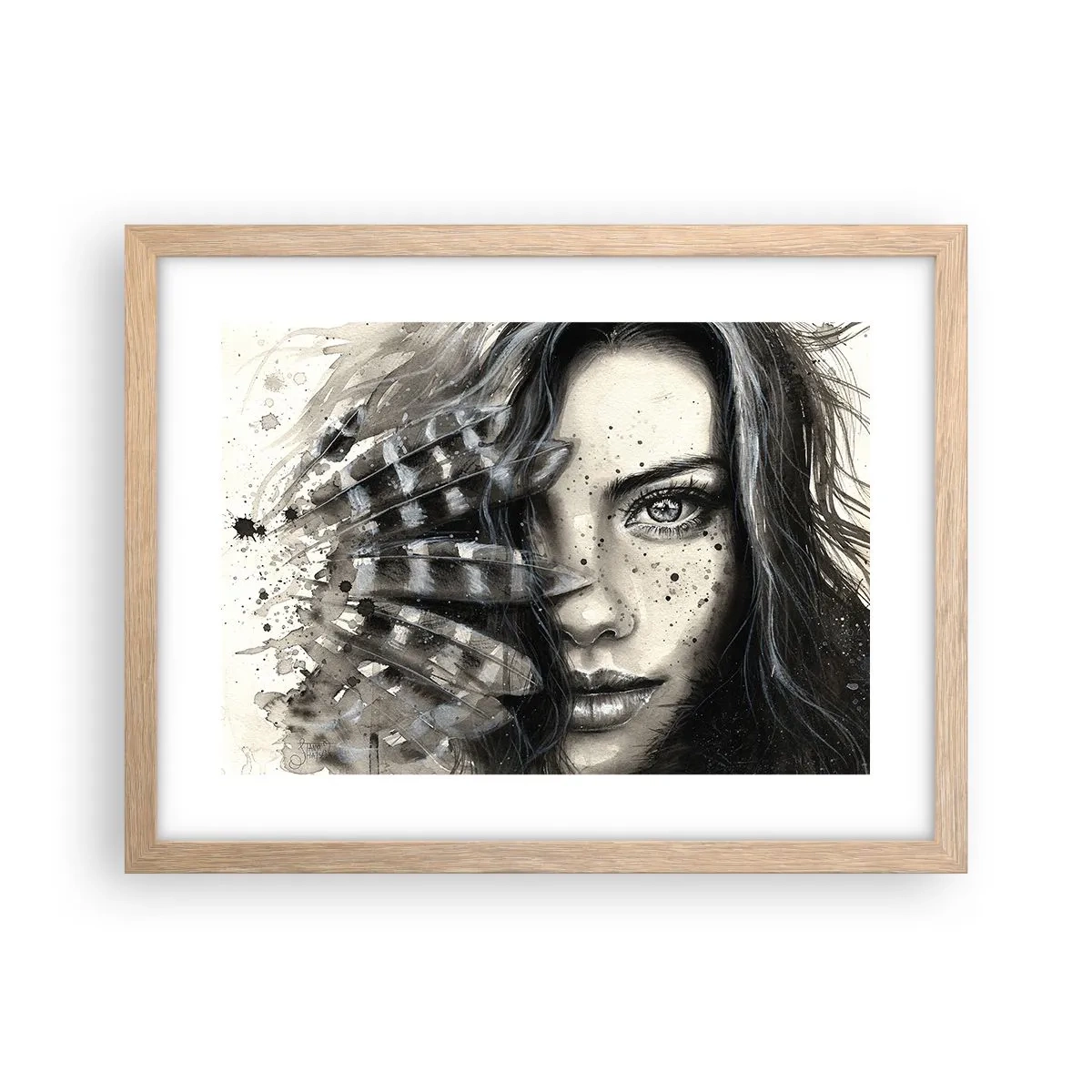 Poster in light oak frame - Wild Beauty - 40x30 cm