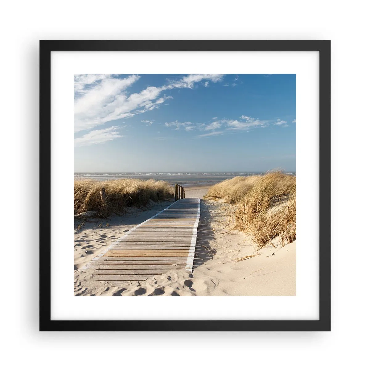 Poster in black frame - Behind a Dune, in the Hum of Trees - 40x40 cm