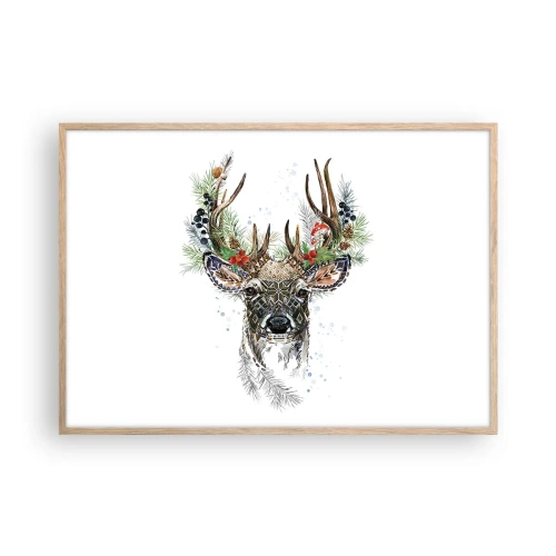 Poster in light oak frame - In Christmas Attire - 100x70 cm