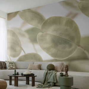 Photo Wallpaper Premium Sand - In the Beginning There Were Leaves… - Flowers, Calm, Leaves - 450x315 cm