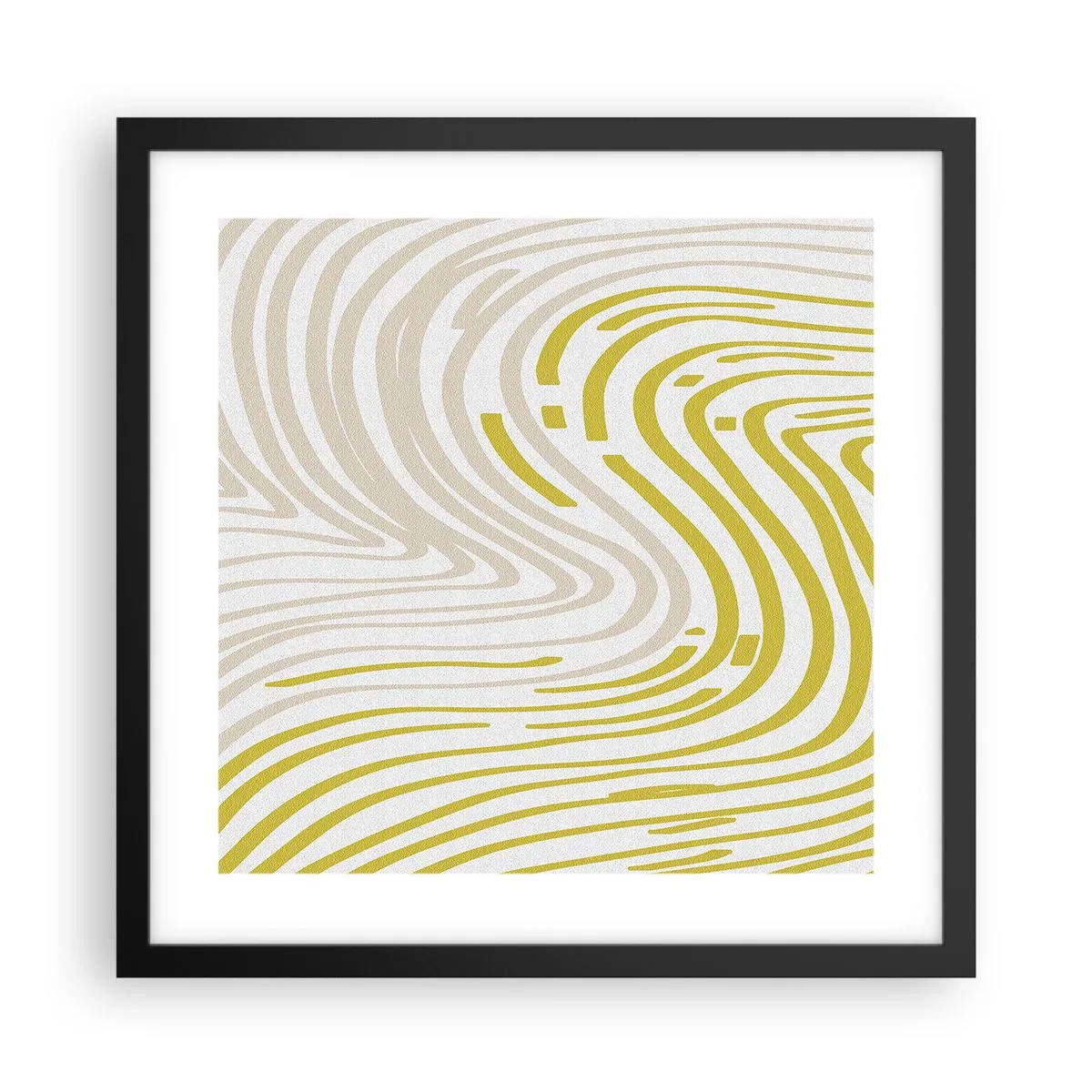 Poster in black frame - Composition with a Gentle Curve - 40x40 cm