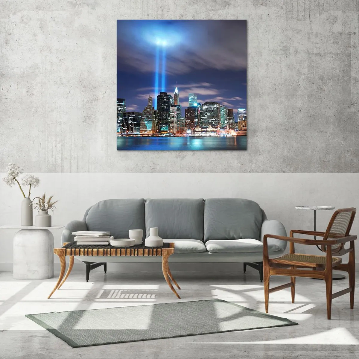 Glass picture - Reaching Sky with Light - 50x50 cm