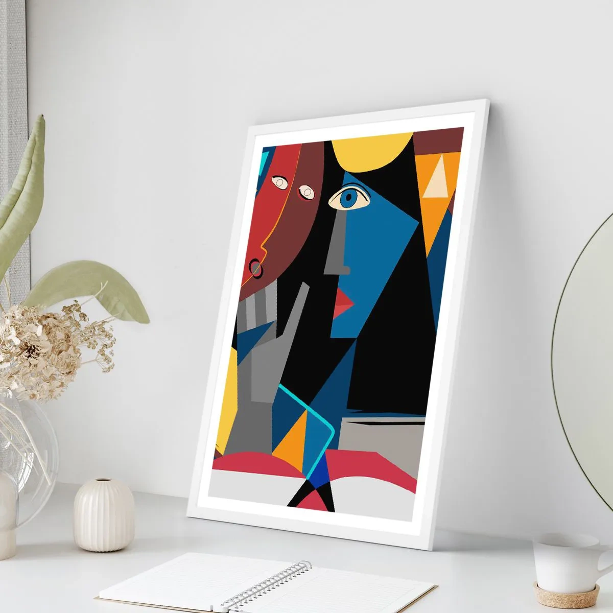 Poster in white frmae - Conversation of Cubists - 40x50 cm