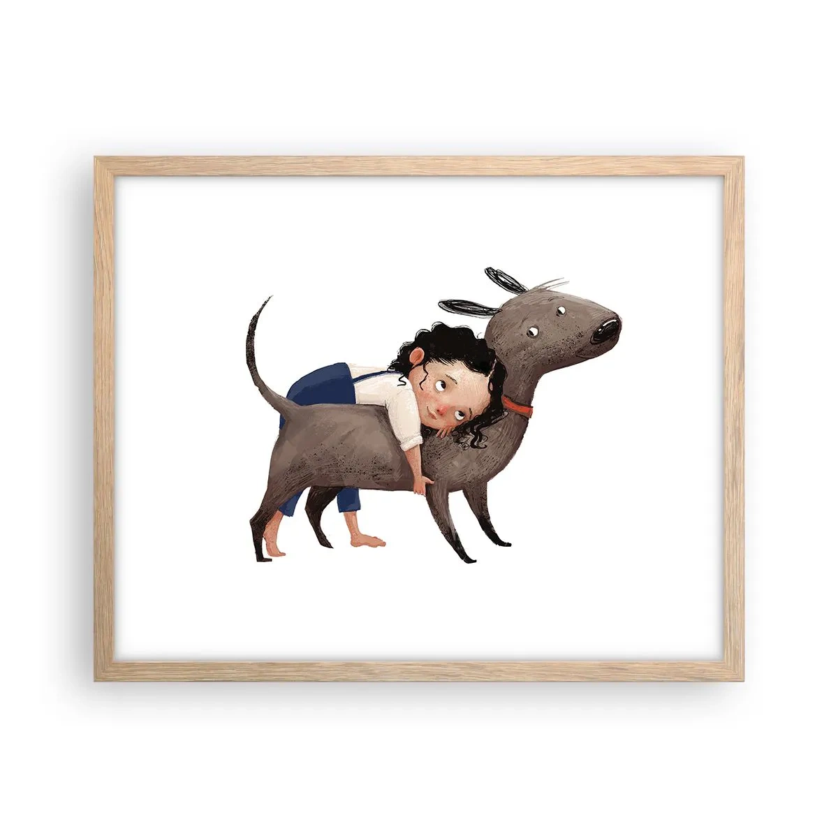 Poster in light oak frame - Best Friends - 50x40 cm