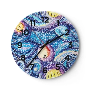 Wall clock - Clock on glass - From Van Gogh's Picture - 30x30 cm