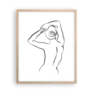 Poster in light oak frame - Nude in the Morning - 40x50 cm