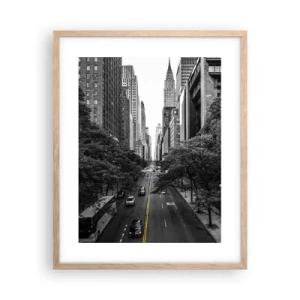 Poster in light oak frame - Morning in New York - 40x50 cm