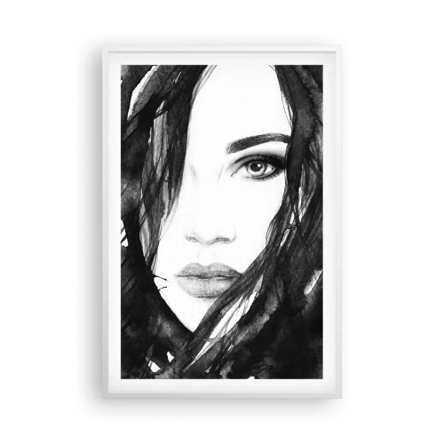 Poster in white frmae - Portriat of a Lady in Black and White - 61x91 cm