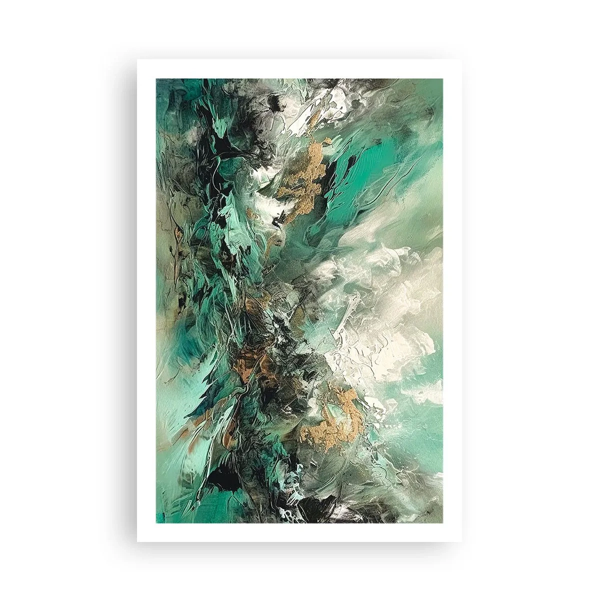 Poster - Emerald and Black Lump - 61x91 cm