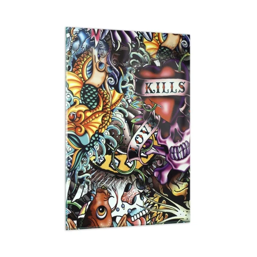 Glass picture - Dream of a Tattoo Artist - 80x120 cm