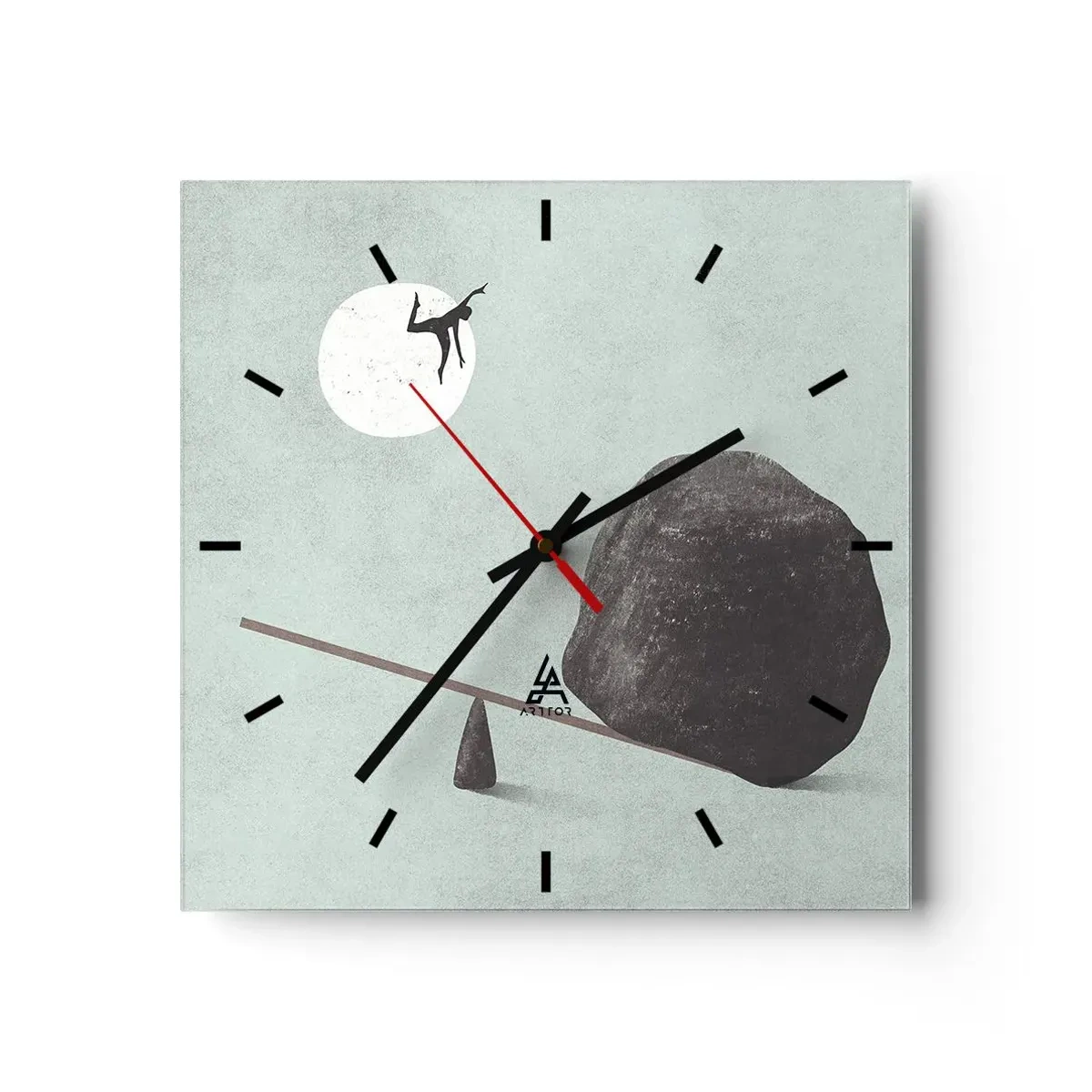 Wall clock - Clock on glass - Dream Come True - 30x30 cm