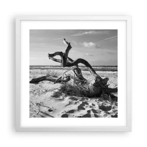 Poster in white frmae - Seaside Sculpture - 40x40 cm