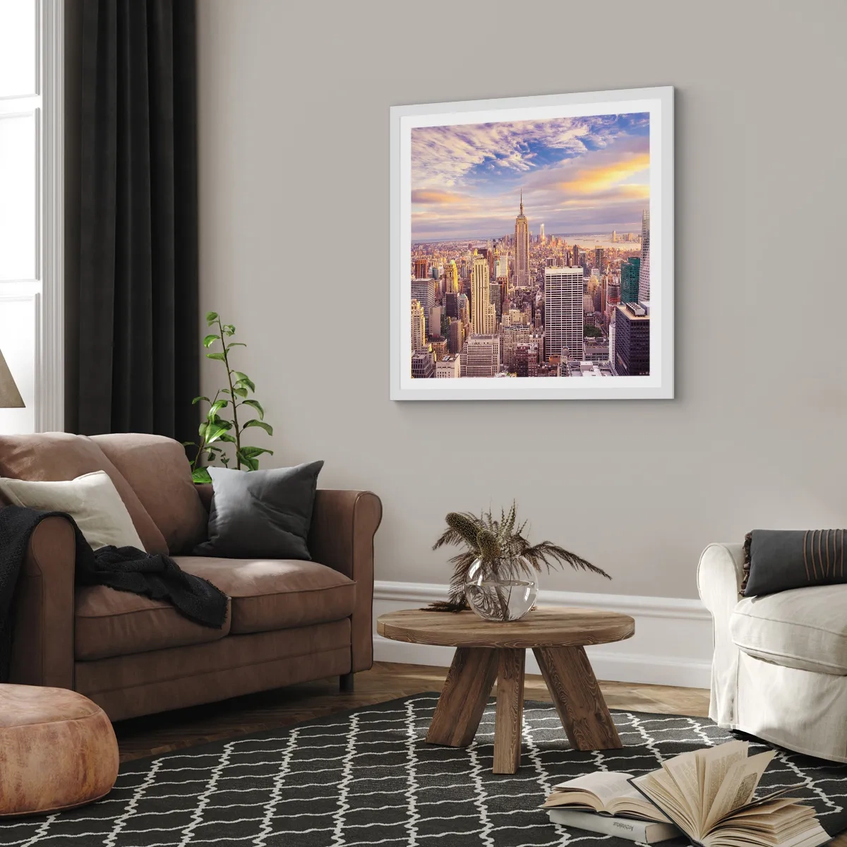 Poster in white frmae - Reaching the Clouds - 50x50 cm