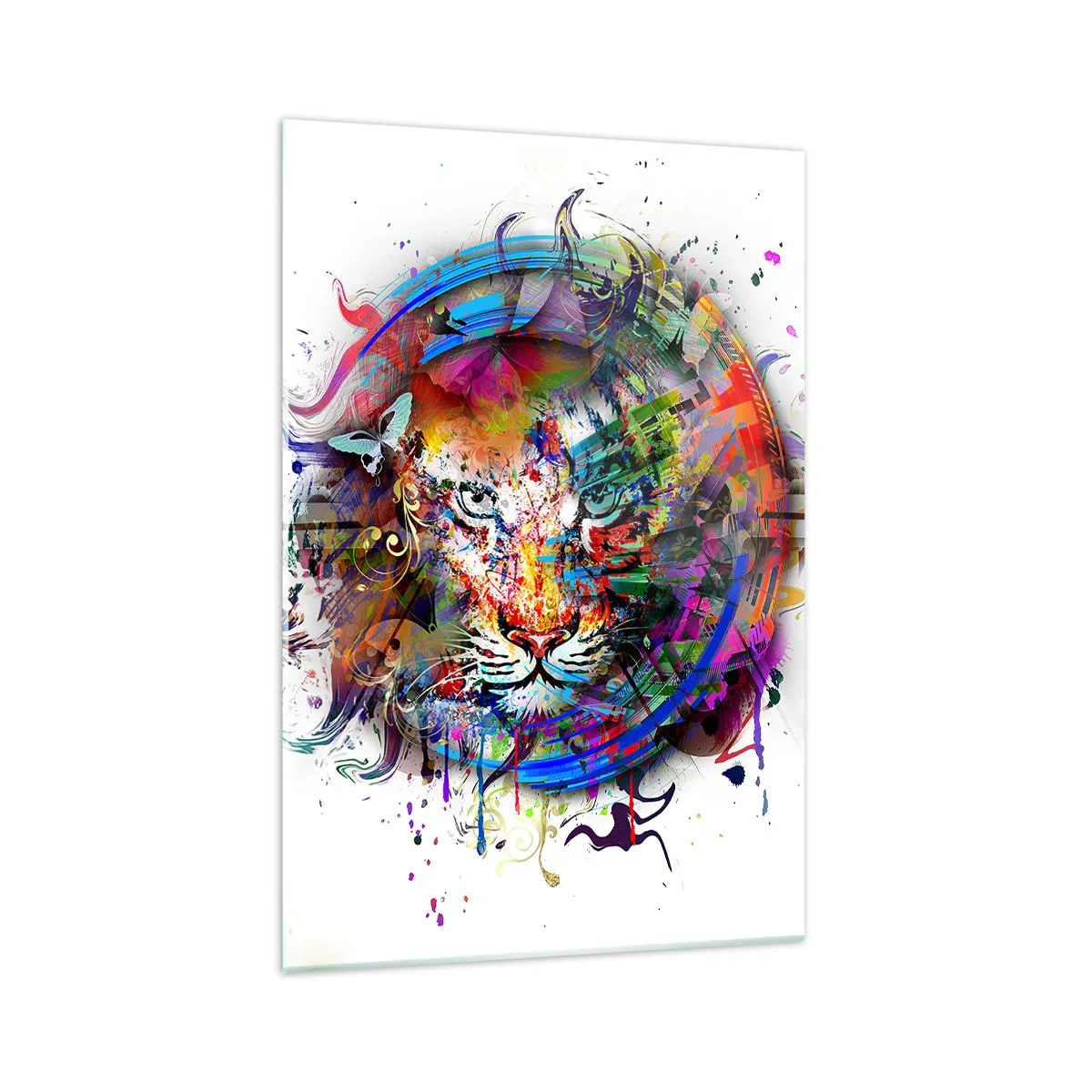 Glass picture - Behind Rainbow Curtain - 70x100 cm