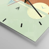 Clock face with lines