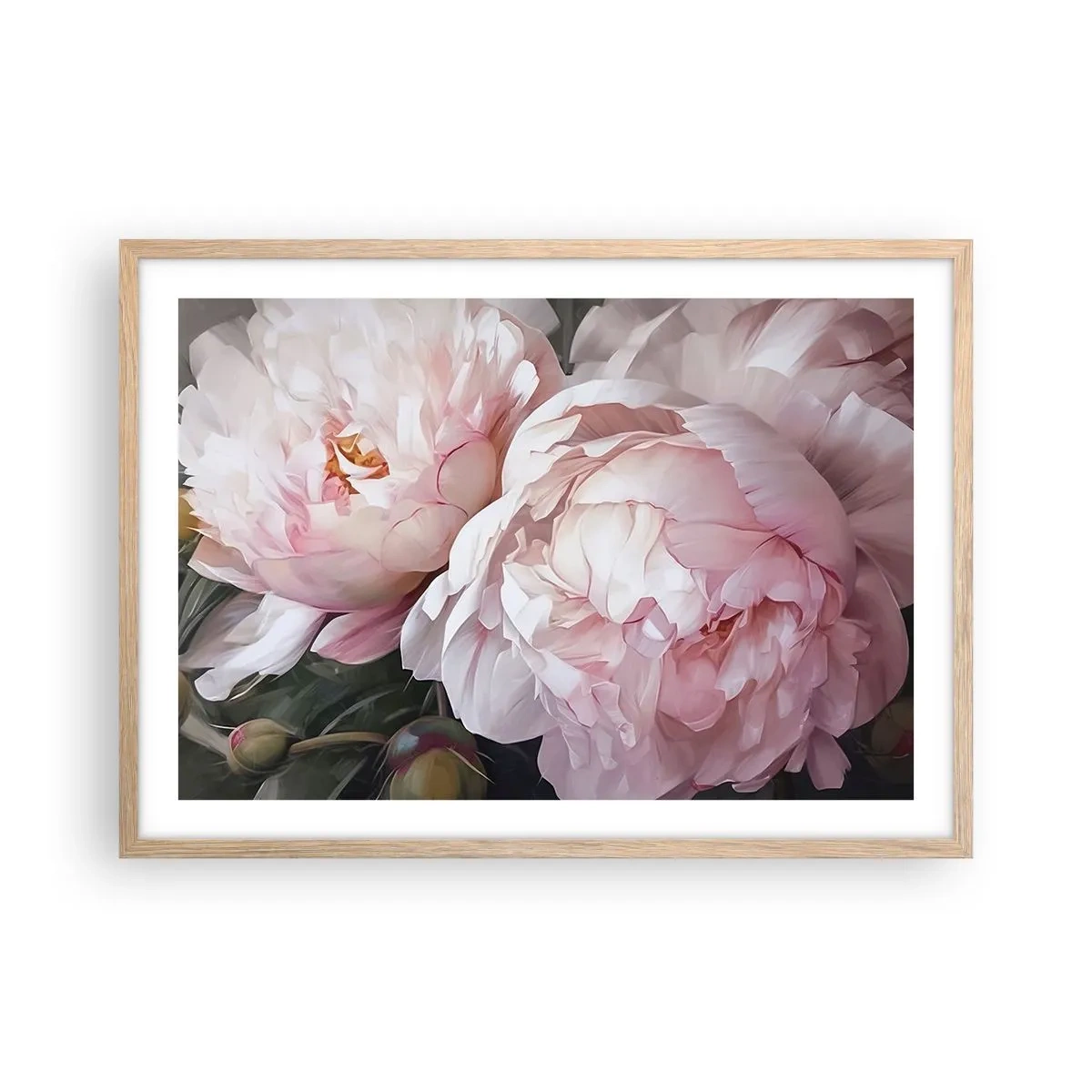 Poster in light oak frame - Captured in Full Bloom - 70x50 cm