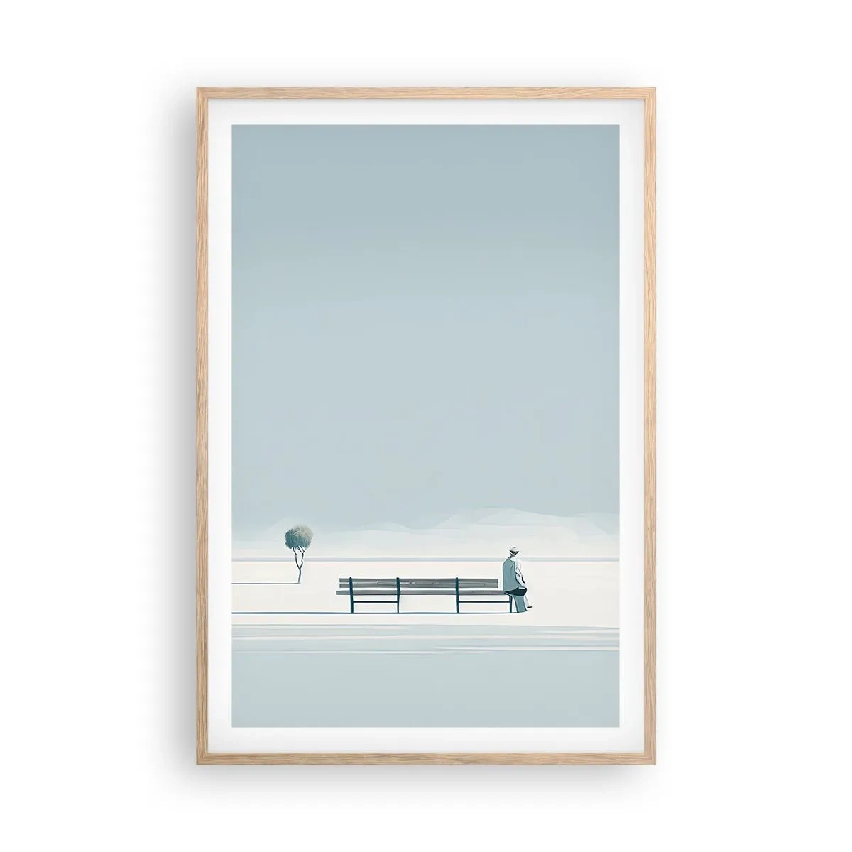 Poster in light oak frame - Yes, I Am Waiting - 61x91 cm