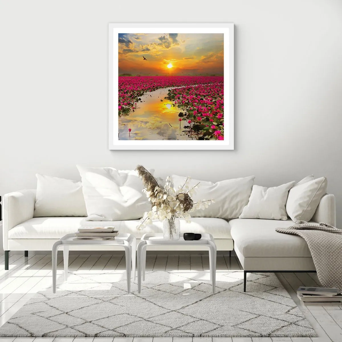 Poster in white frmae - Secret Life of a Lake - 60x60 cm