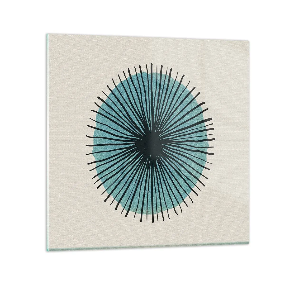 Glass picture - Rays on Blue - 30x30 cm