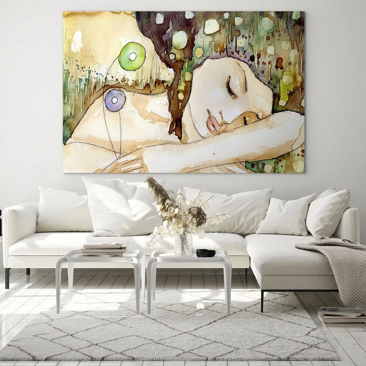 Glass picture - Emerald and Violet Dream - 120x80 cm