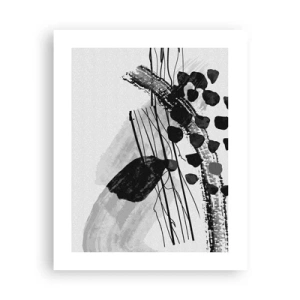 Poster - Black and White Organic Abstraction - 40x50 cm