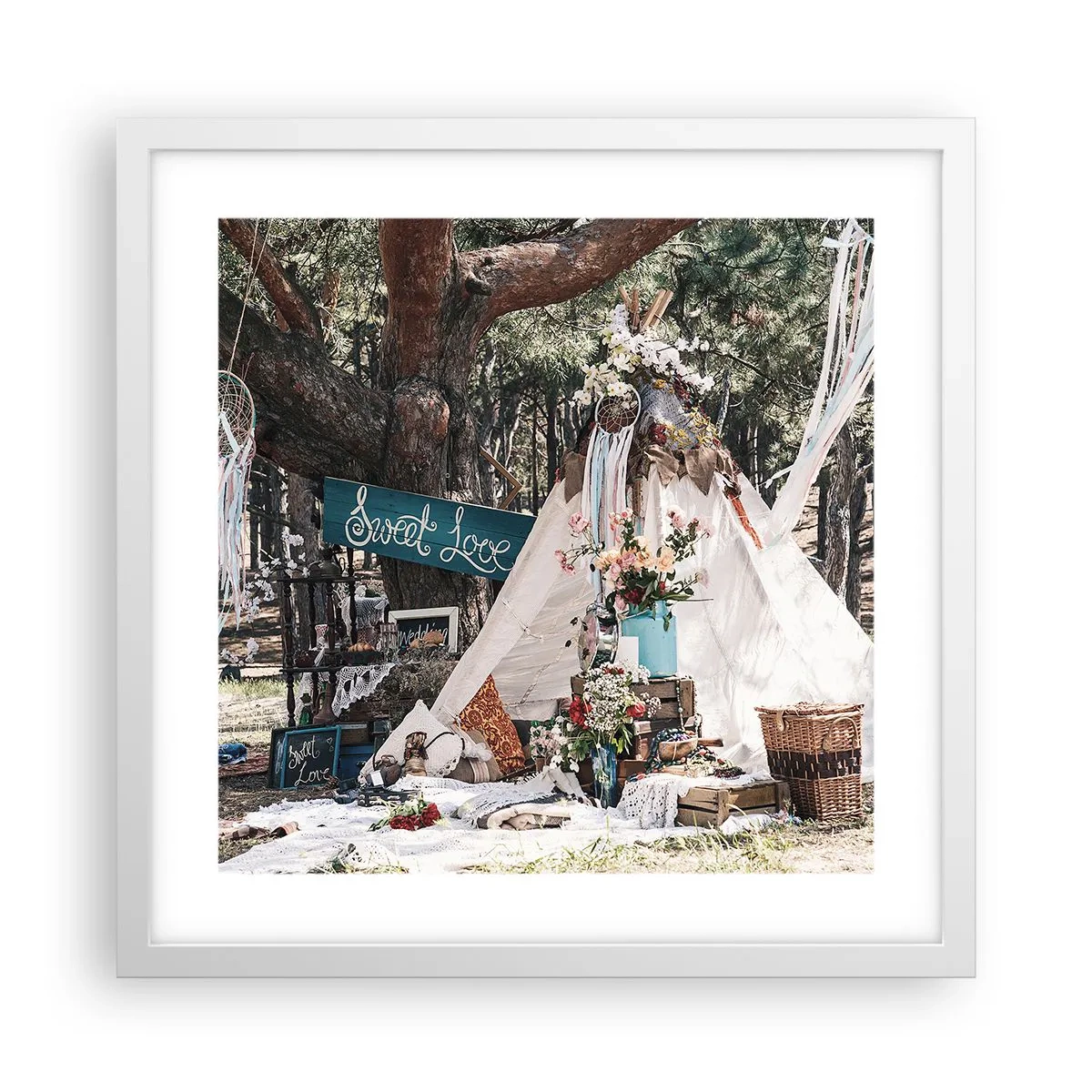 Poster in white frmae - Make Love… - 40x40 cm