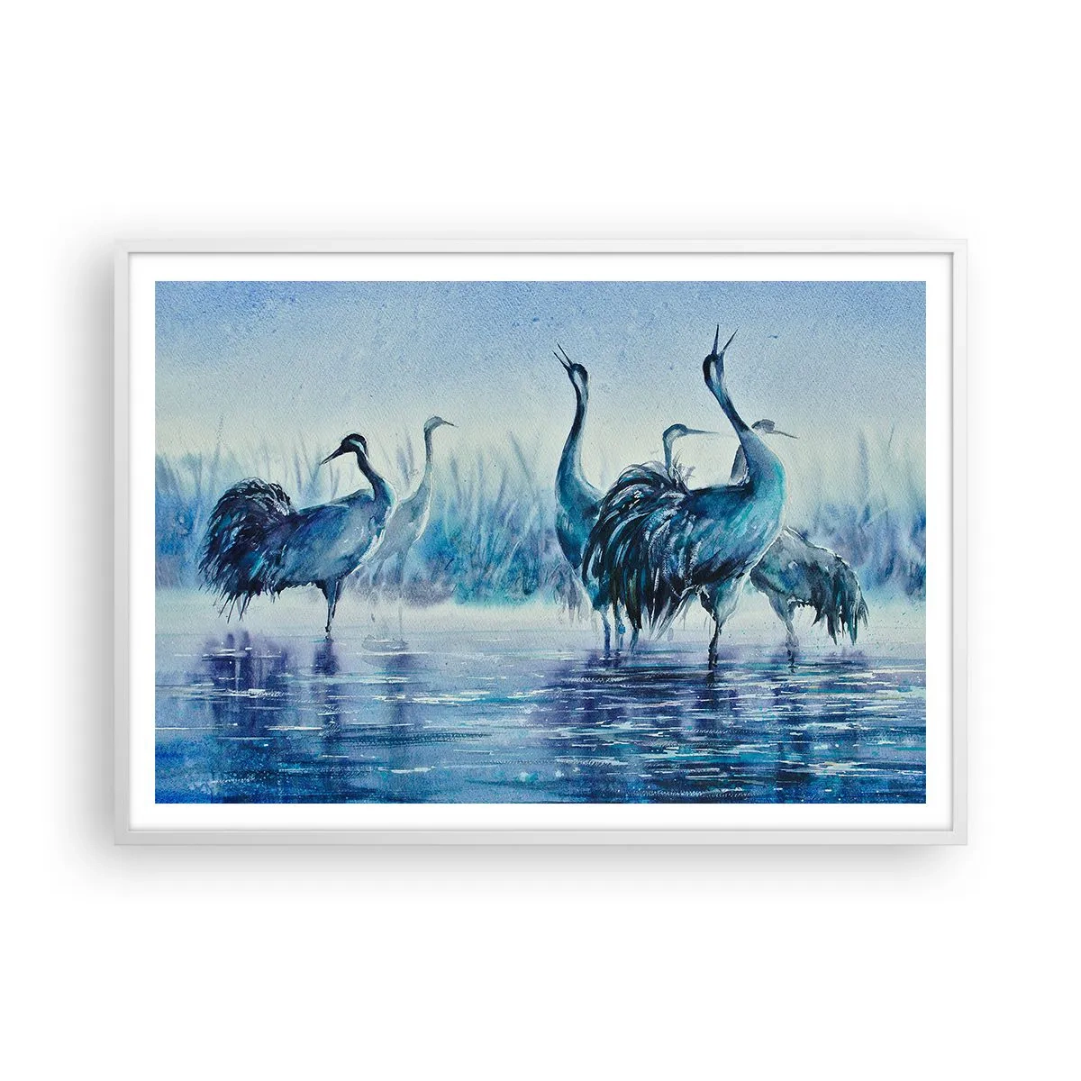 Poster in white frmae - Morning Encounter - 100x70 cm