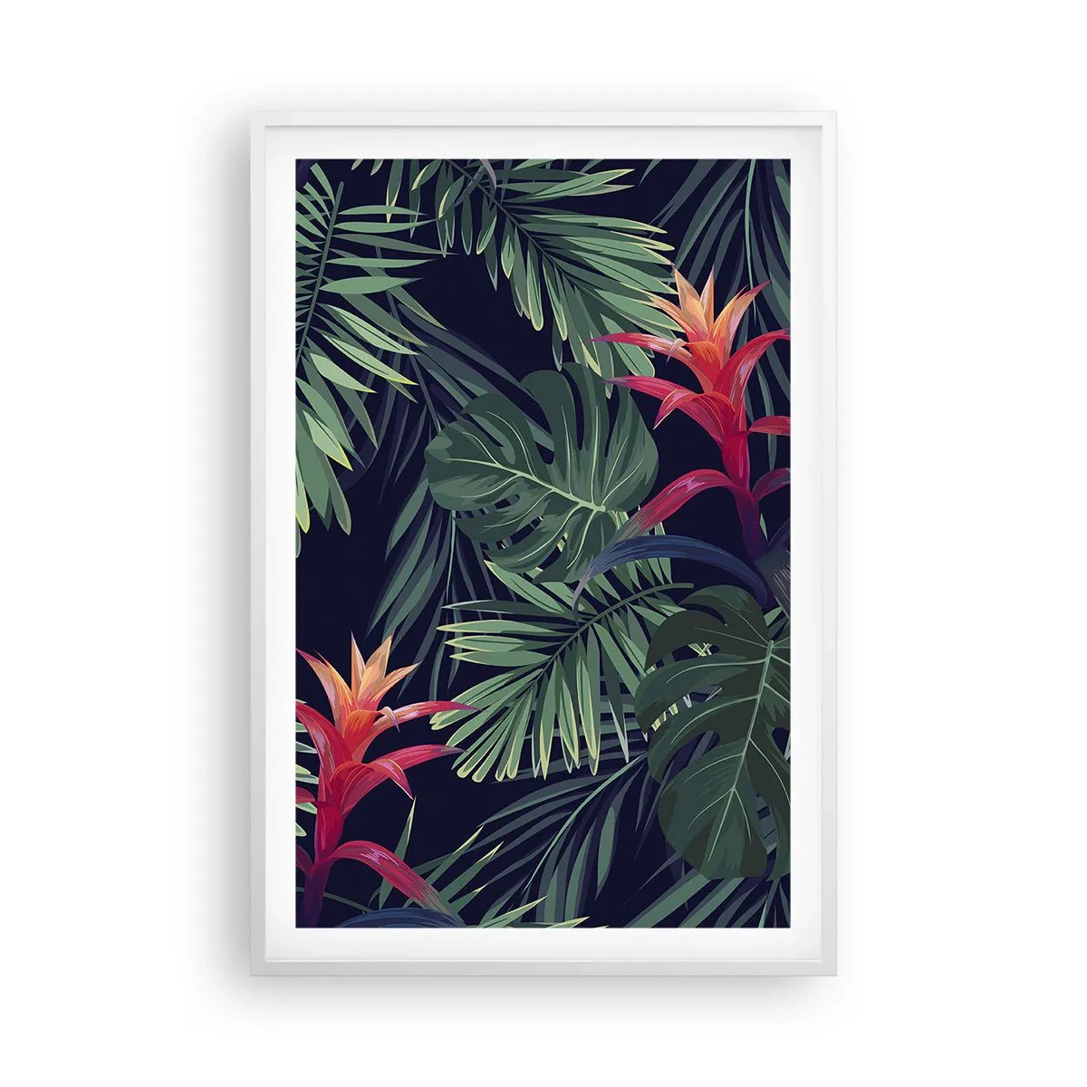 Poster in white frmae - Burn in Green - 61x91 cm