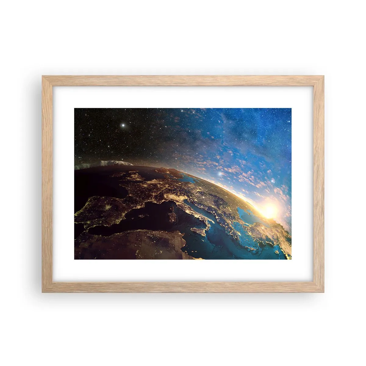 Poster in light oak frame - Let's Look at Each Other from a Distance - 40x30 cm