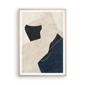 Poster in light oak frame - Abstract Composition - Contrast of Colours - 70x100 cm