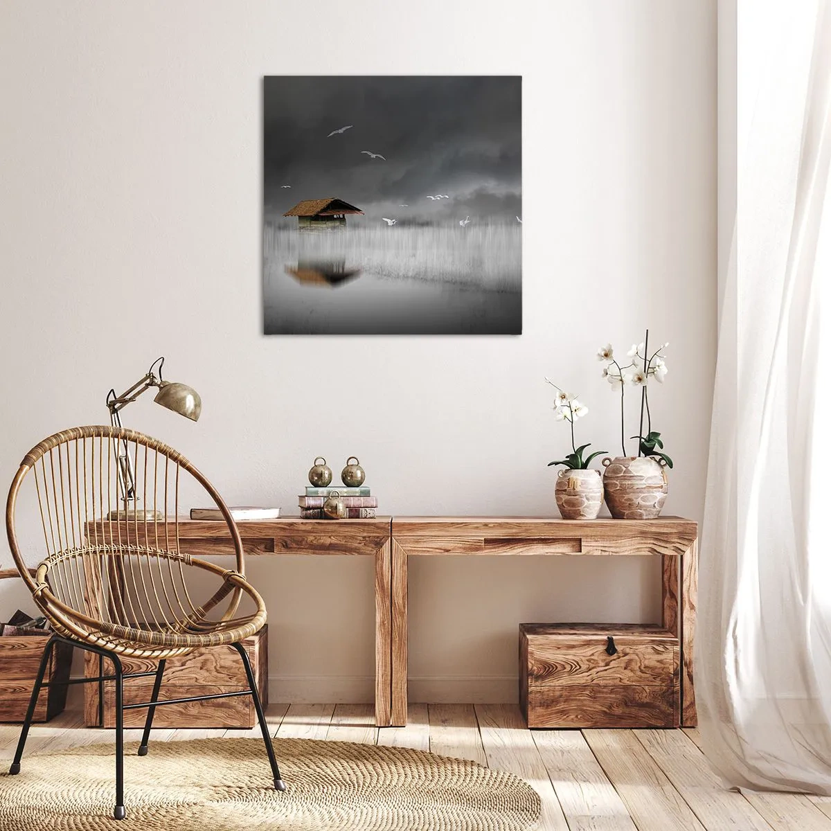 Canvas picture - Shelter from the Rain - 60x60 cm