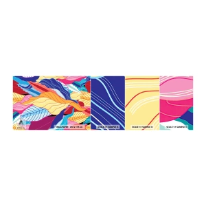 Photo Wallpaper Sample Self-Adhesive Deluxe Sticker - Queen of Mess - Abstraction, Colorful leaves, Piece - 100x30 cm