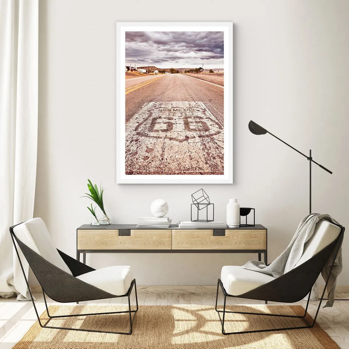 Poster in white frmae - Mother Road - American Legend - 70x100 cm